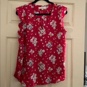 Loft sleeveless floral blouse L